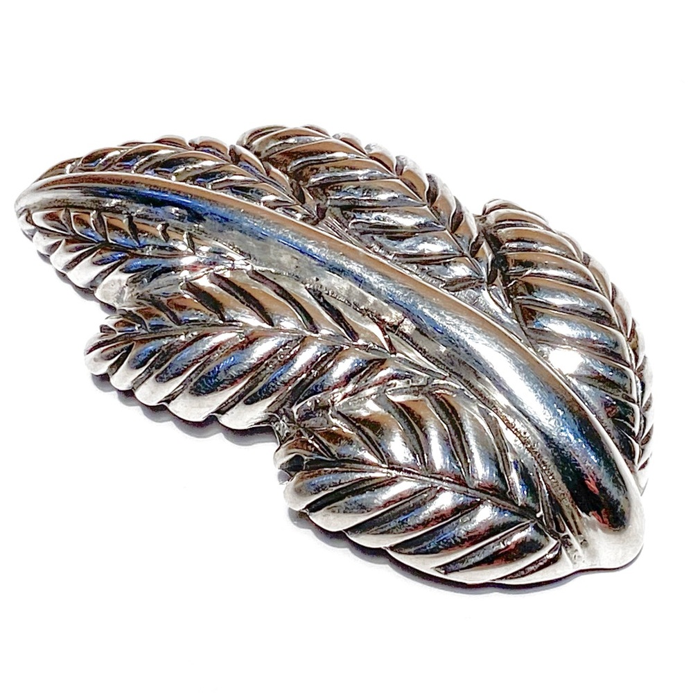 Dian Malouf DLM Sterling Large Leaf 3” Brooch